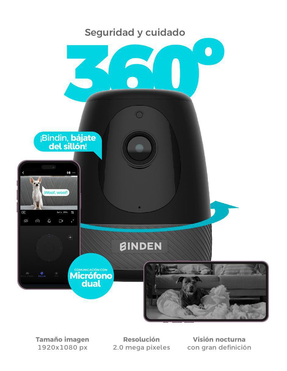 Cámara Wi-Fi de seguridad alámbrica HD 106° con capacidad para grabar para interior 5