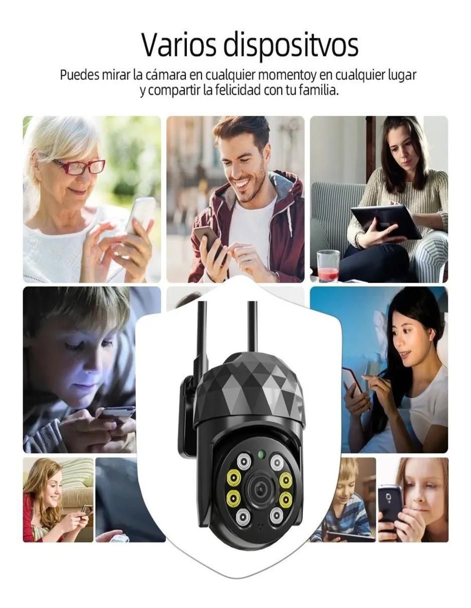 Cámara individual de seguridad inalámbrica Full HD 90° con capacidad para grabar para interior y exterior 2