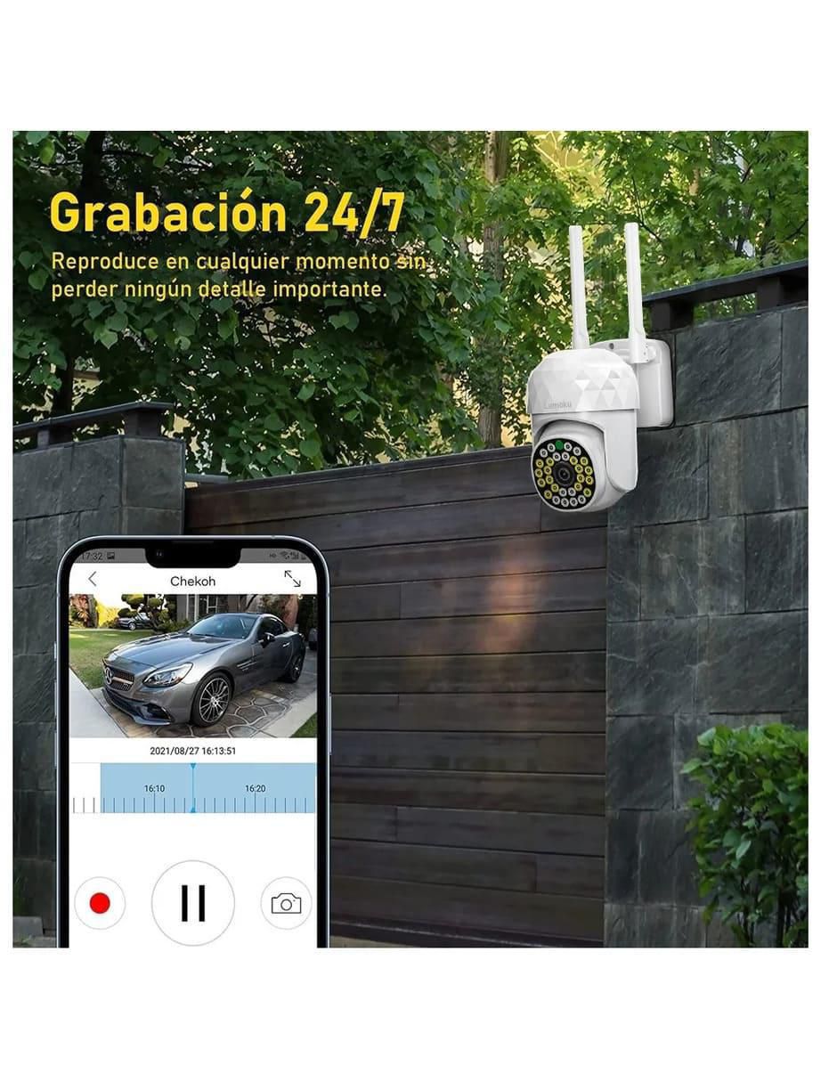 Cámara individual de seguridad inalámbrica HD 90° con capacidad para grabar para interior y exterior 2