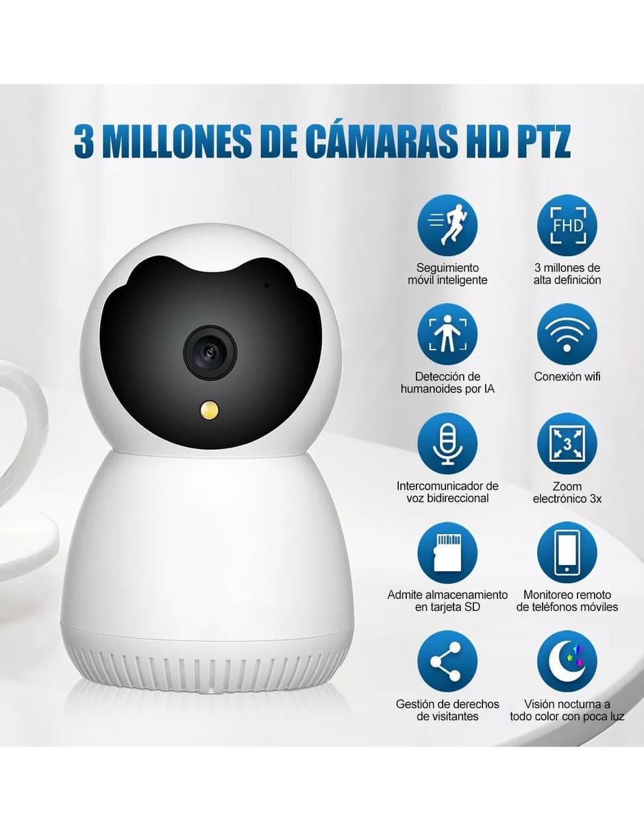 Cámara individual de seguridad alámbrica Full HD 360° con capacidad para grabar para interior y exterior 2