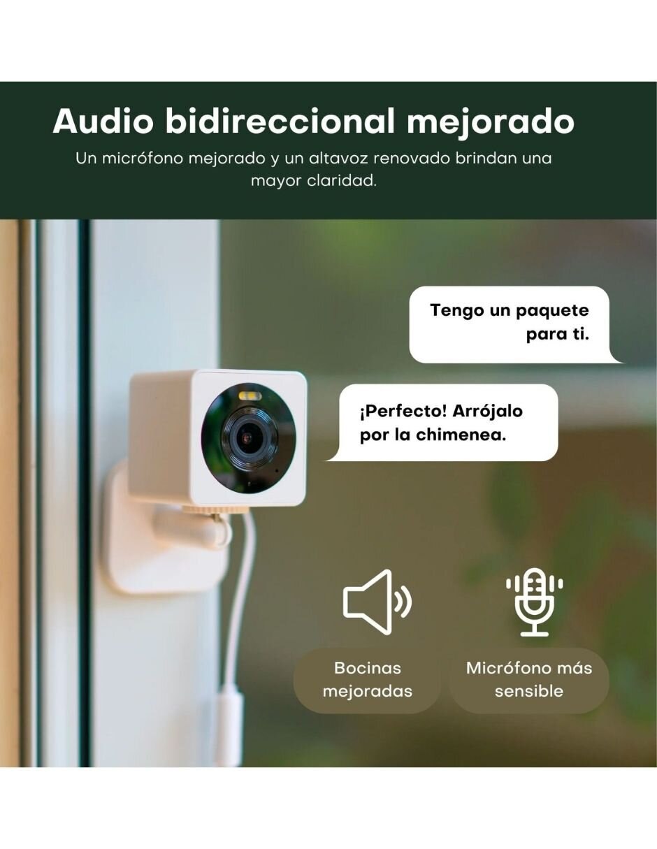 Cámara Wi-Fi de seguridad inalámbrica HD 114° con capacidad para grabar para interior y exterior 6