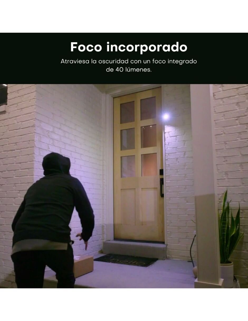 Cámara Wi-Fi de seguridad inalámbrica HD 114° con capacidad para grabar para interior y exterior 8