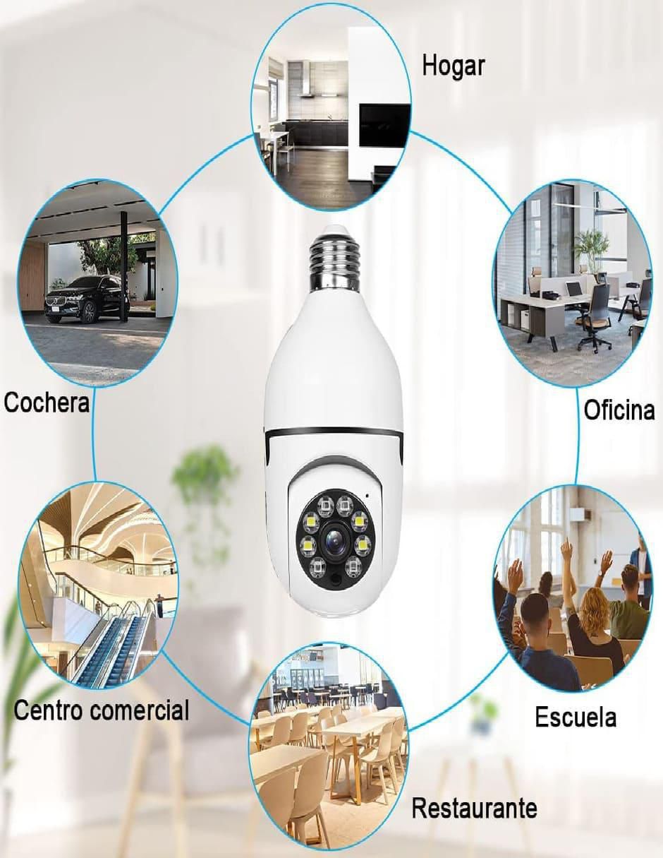 Cámara individual de seguridad inalámbrica Full HD 360° con capacidad para grabar para interior y exterior 2