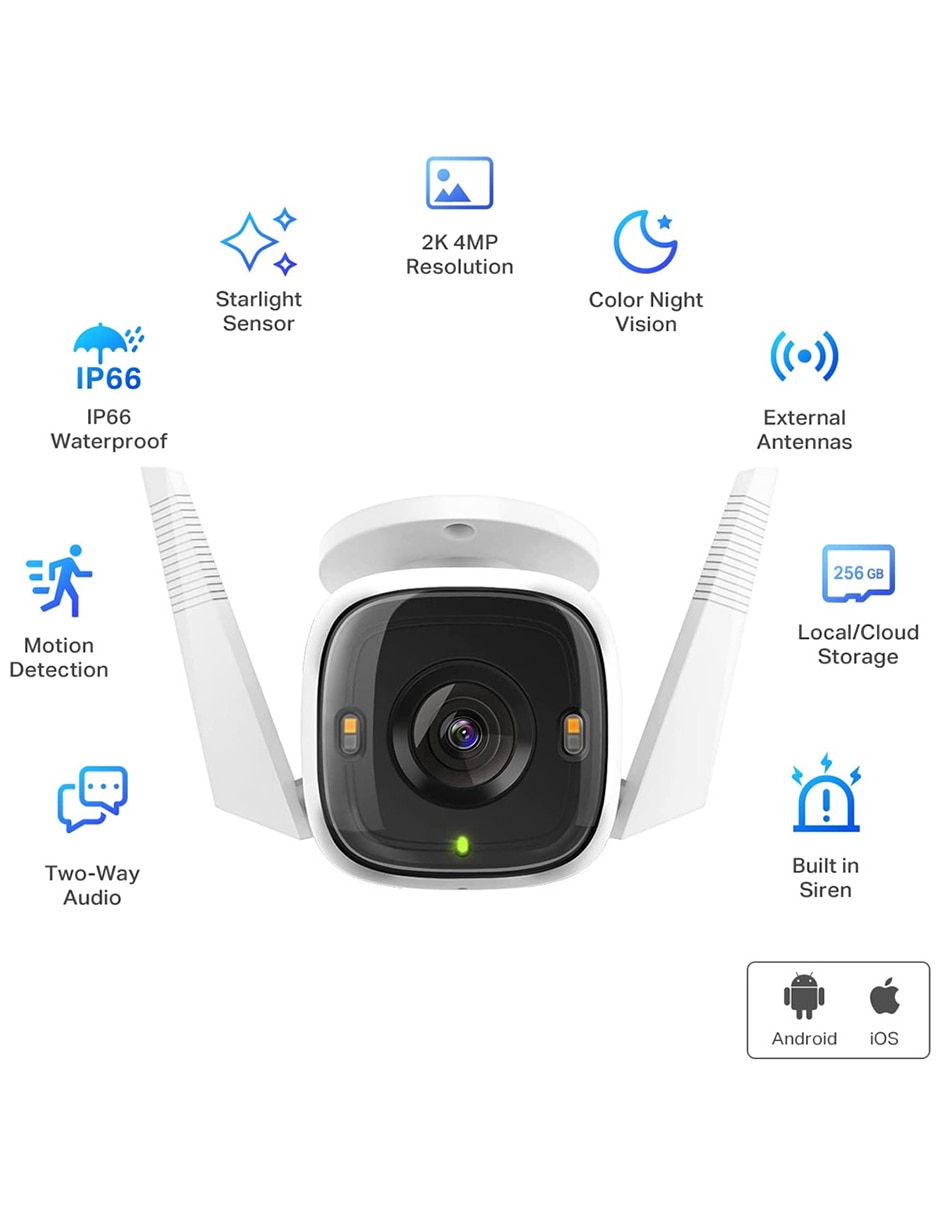 Cámara individual de seguridad inalámbrica Full HD con capacidad para grabar para exterior 2