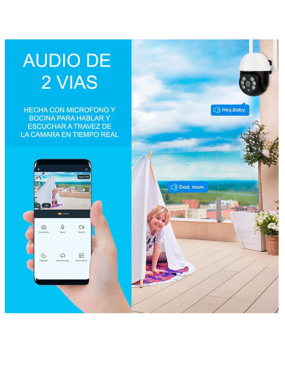 Cámara individual de seguridad inalámbrica Full HD 360° con capacidad para grabar para interior y exterior 7