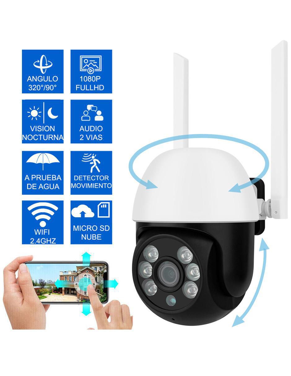 Cámara individual de seguridad inalámbrica Full HD 360° con capacidad para grabar para interior y exterior 8
