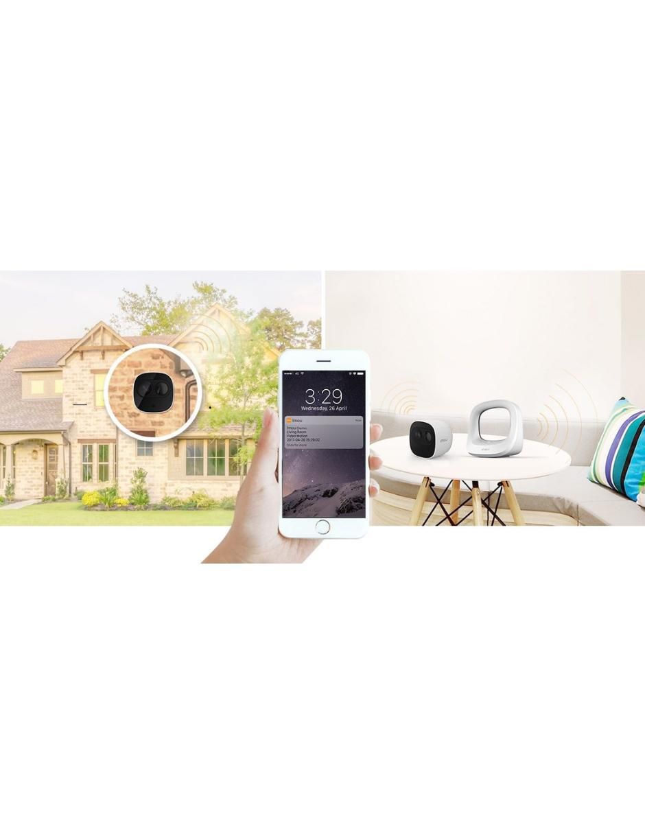 Cámara Wi-Fi de seguridad inalámbrica Full HD 110° con capacidad para grabar para interior y exterior 3