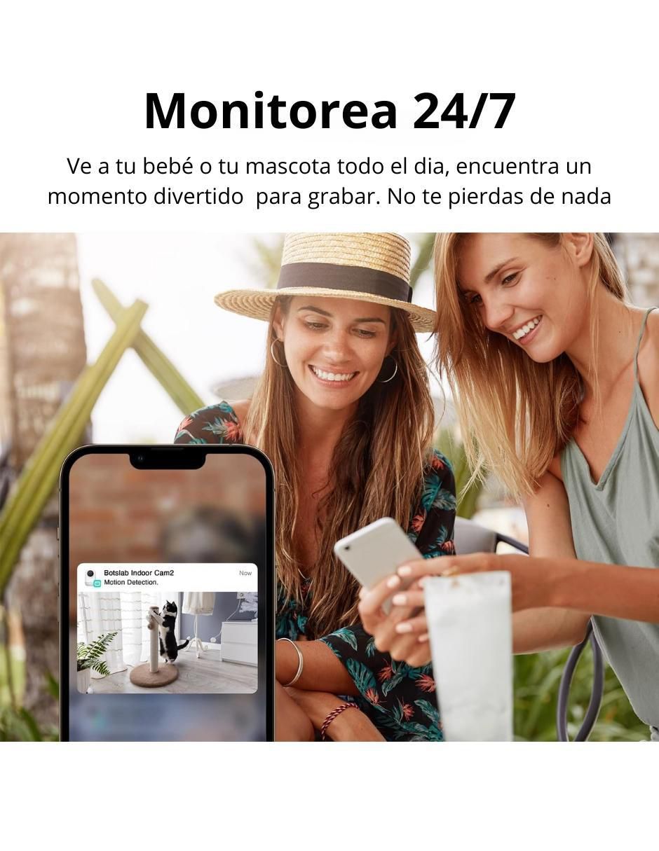Cámara Wi-Fi de seguridad inalámbrica HD 360° con capacidad para grabar para interior 4