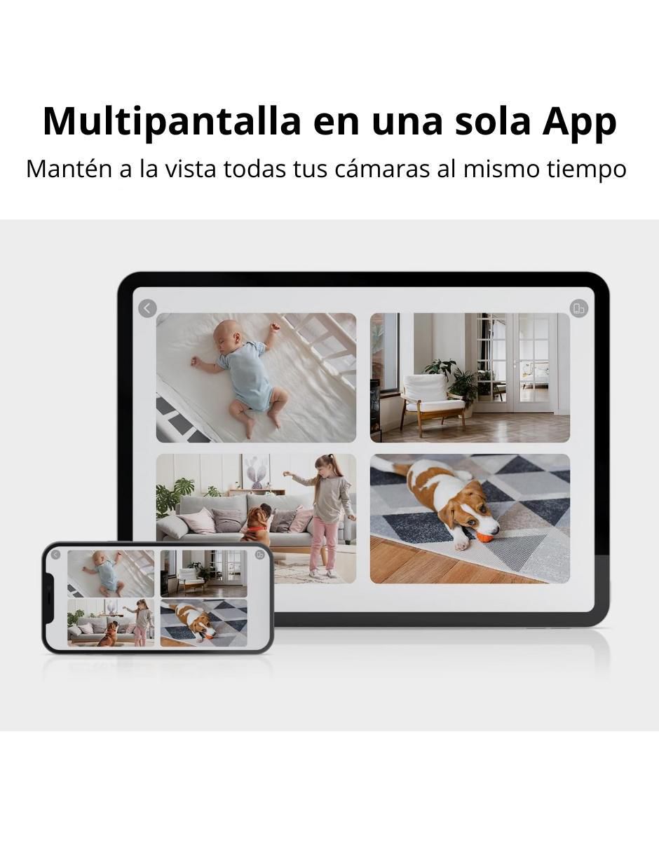 Cámara Wi-Fi de seguridad inalámbrica HD 360° con capacidad para grabar para interior 7