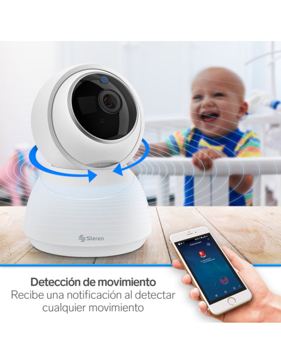 Cámara individual de seguridad inalámbrica Full HD 360° con capacidad para grabar para interior 3