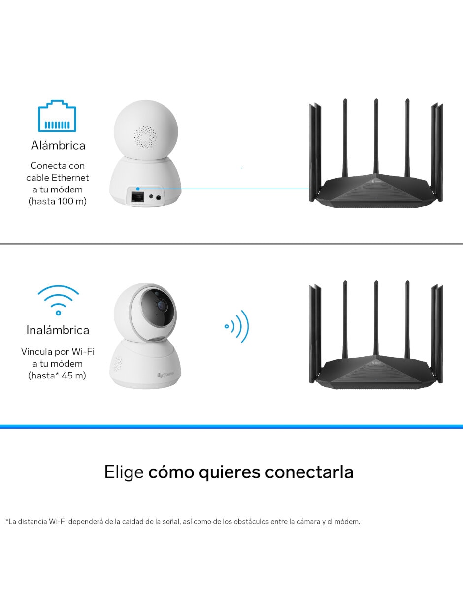 Cámara individual de seguridad inalámbrica Full HD 360° con capacidad para grabar para interior 6