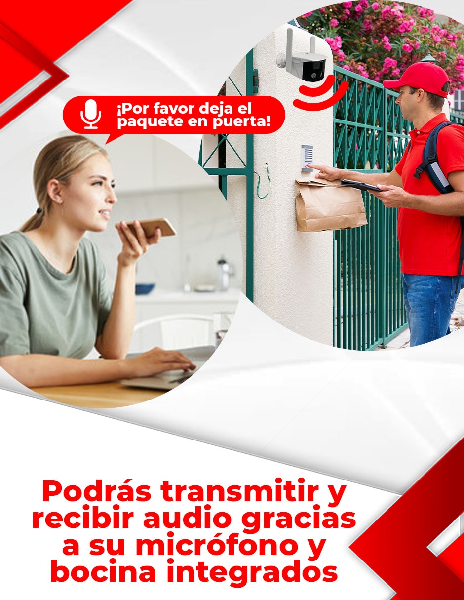 Cámara Wi-Fi de seguridad inalámbrica QHD 180° con capacidad para grabar para interior y exterior 3