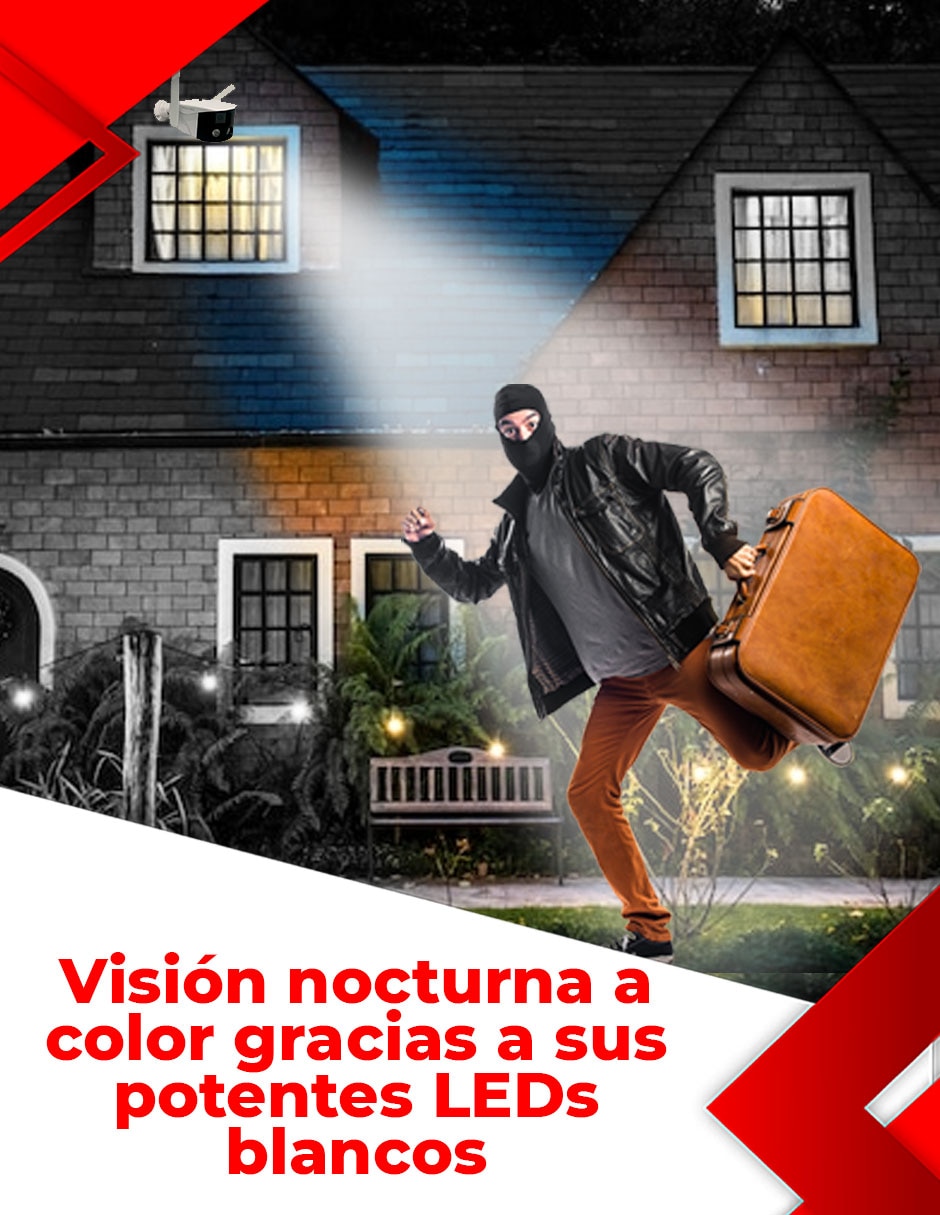 Cámara Wi-Fi de seguridad inalámbrica QHD 180° con capacidad para grabar para interior y exterior 6