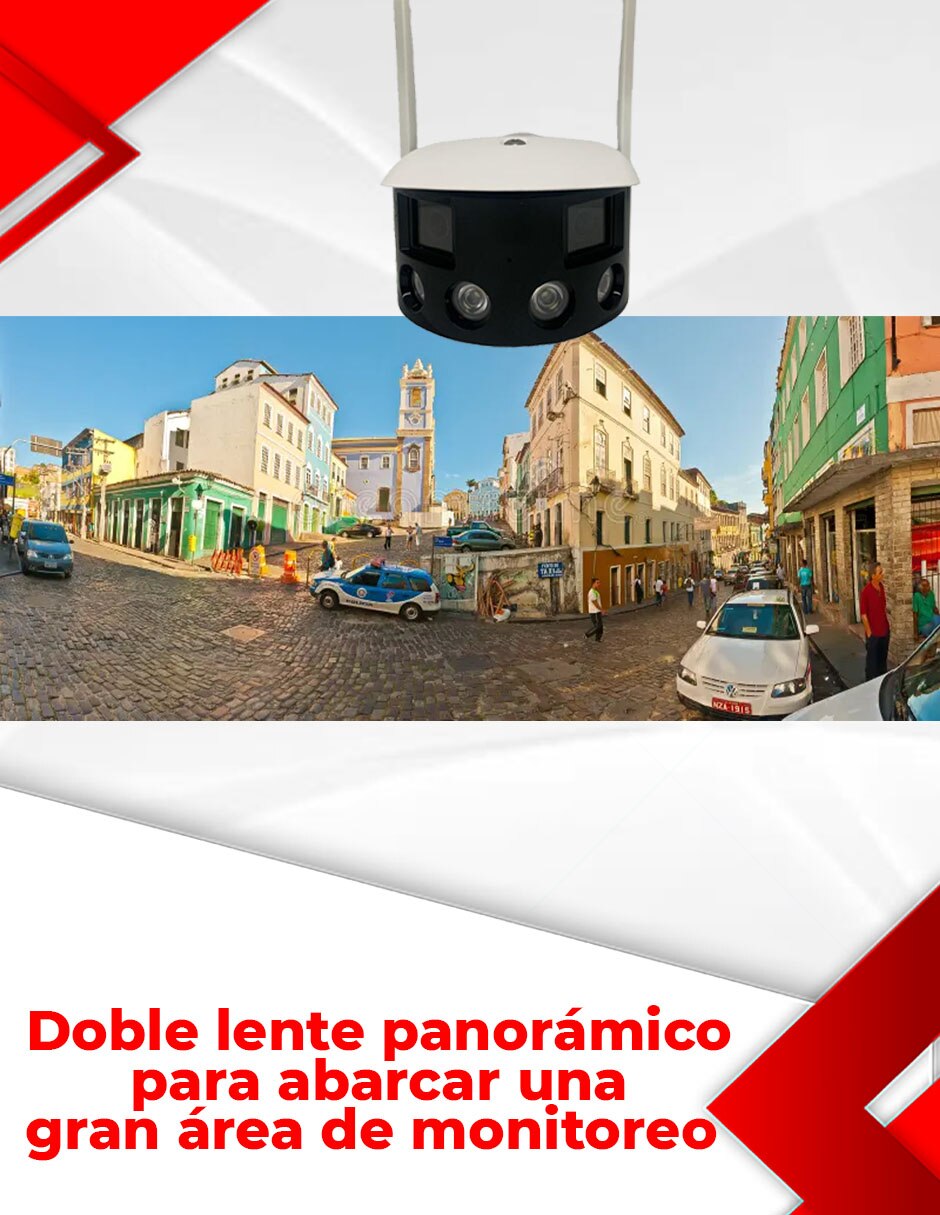 Cámara Wi-Fi de seguridad inalámbrica QHD 180° con capacidad para grabar para interior y exterior 7