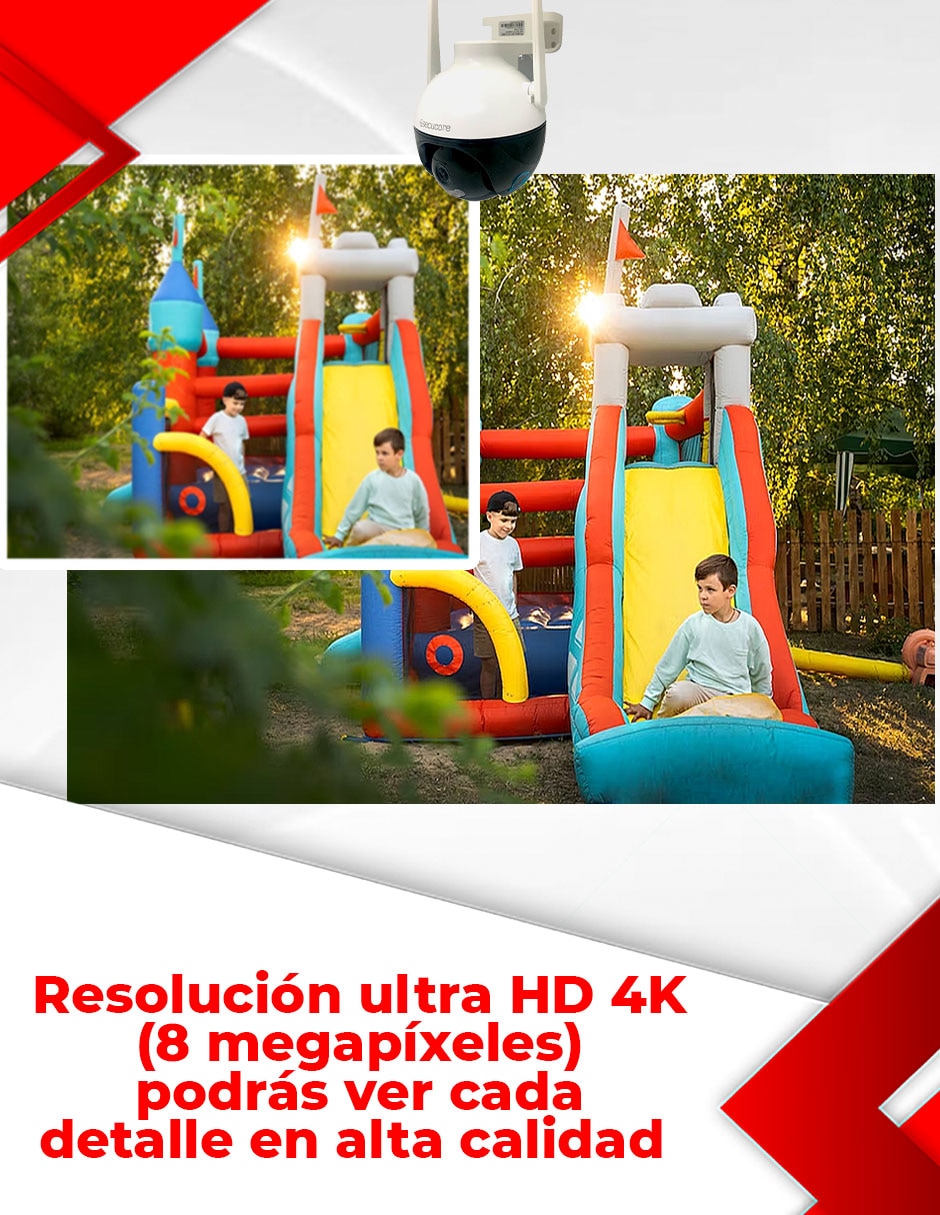 Cámara Wi-Fi de seguridad inalámbrica QHD 84° con capacidad para grabar para interior y exterior 3