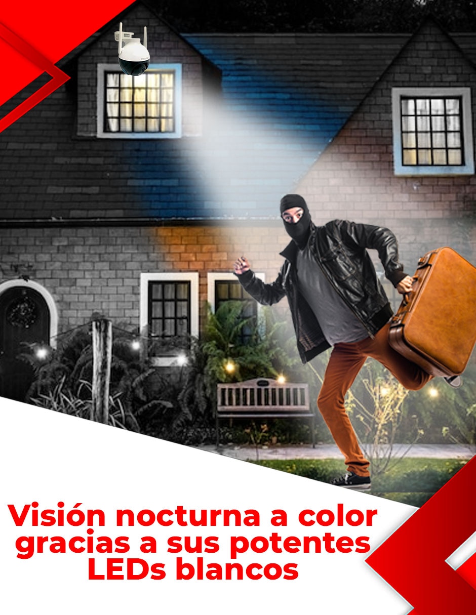 Cámara Wi-Fi de seguridad inalámbrica QHD 84° con capacidad para grabar para interior y exterior 5