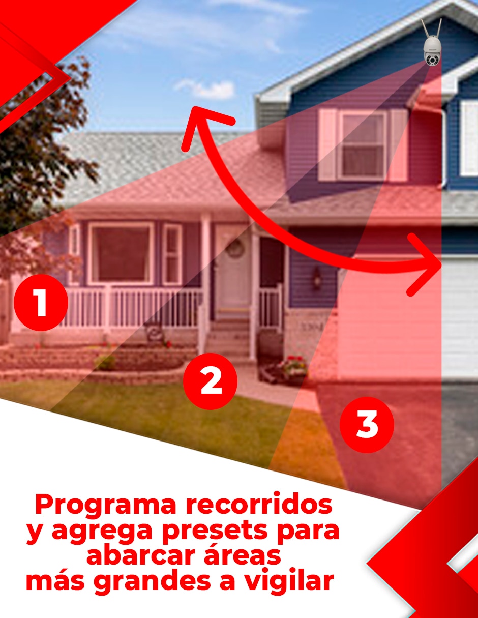 Cámara Wi-Fi de seguridad inalámbrica QHD 84° con capacidad para grabar para interior y exterior 2