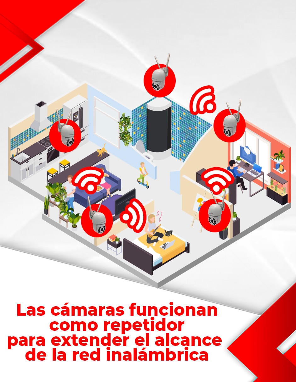 Cámara Wi-Fi de seguridad inalámbrica QHD 84° con capacidad para grabar para interior y exterior 8