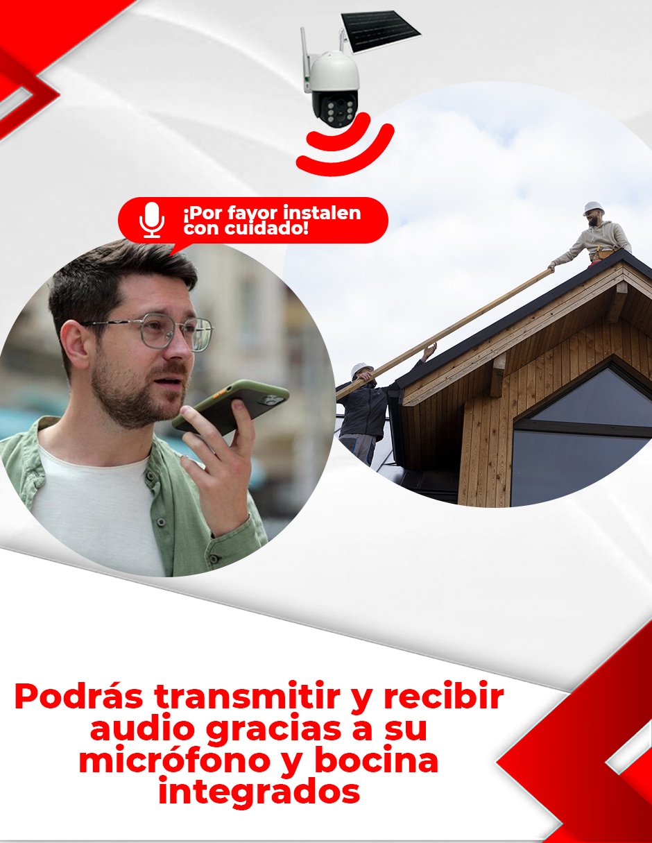 Cámara solar de seguridad inalámbrica QHD 90° con capacidad para grabar para exterior 5