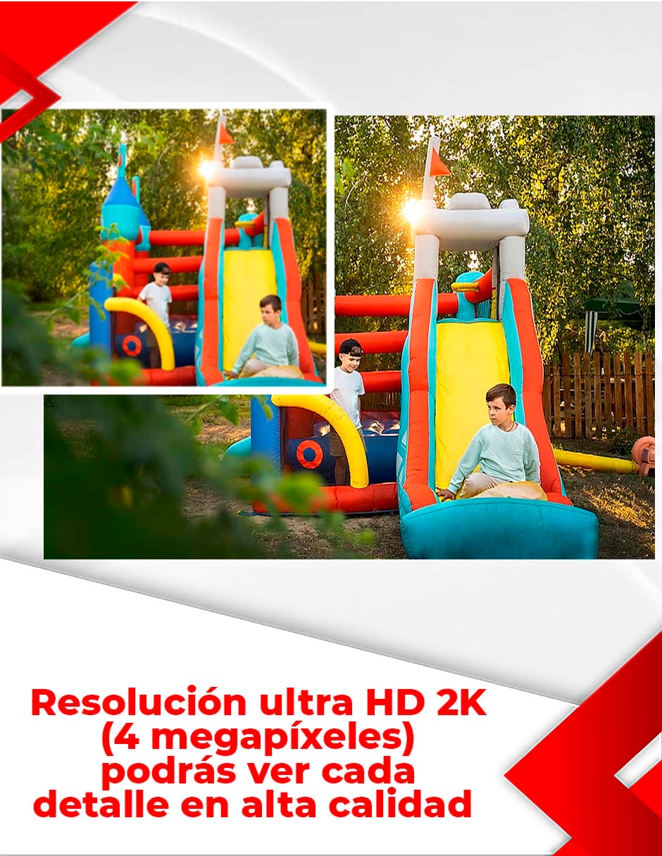 Cámara solar de seguridad inalámbrica QHD 90° con capacidad para grabar para exterior 8