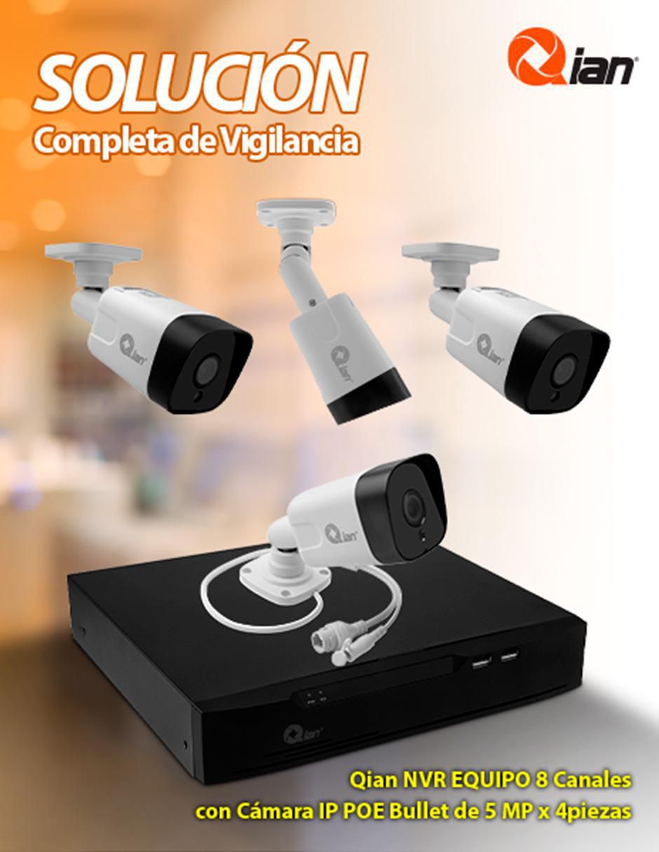 Kit 4 cámaras de seguridad alámbrica Full HD 60° con capacidad para grabar visión nocturna para interior y exterior 4
