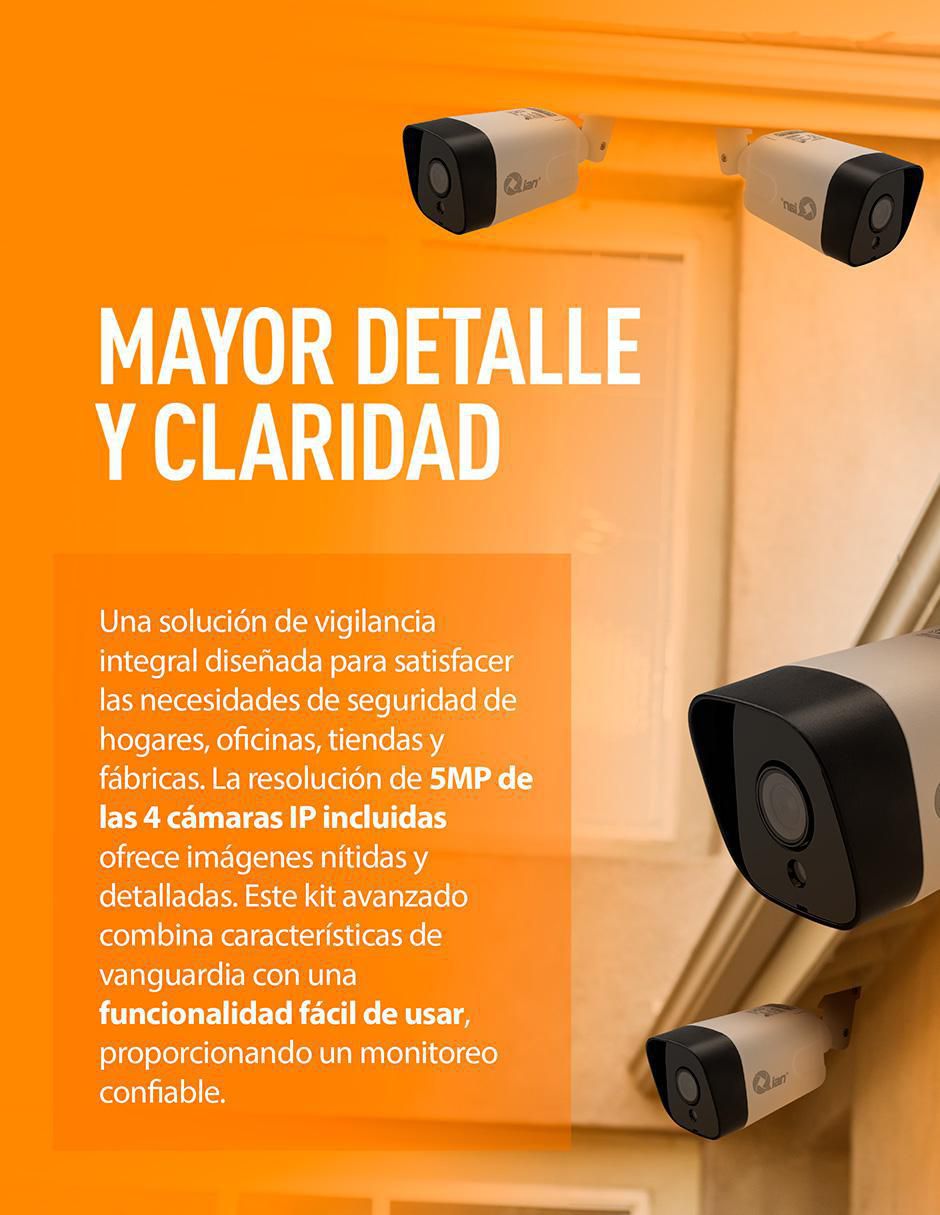Kit 4 cámaras de seguridad alámbrica Full HD 60° con capacidad para grabar visión nocturna para interior y exterior 7