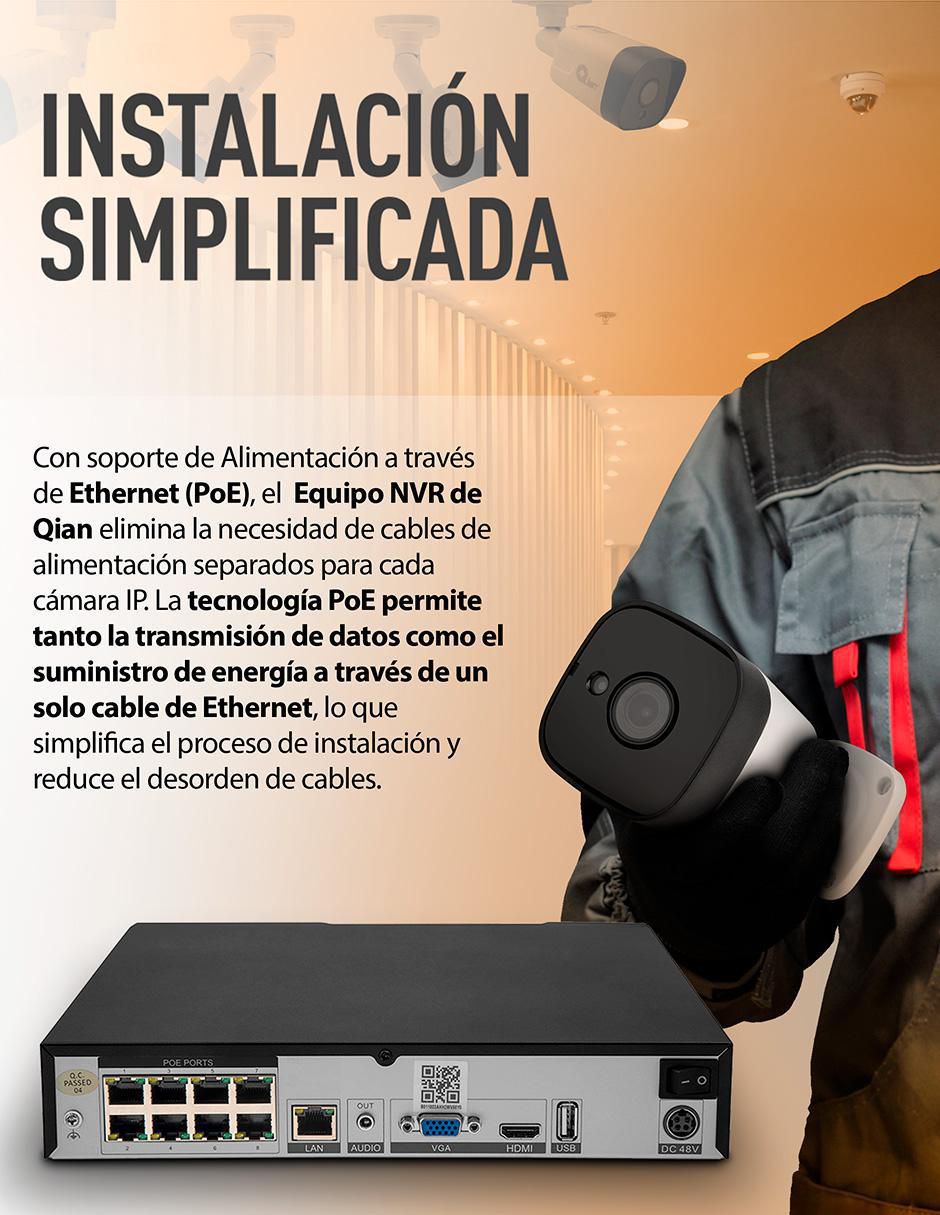 Kit 4 cámaras de seguridad alámbrica Full HD 60° con capacidad para grabar visión nocturna para interior y exterior 8
