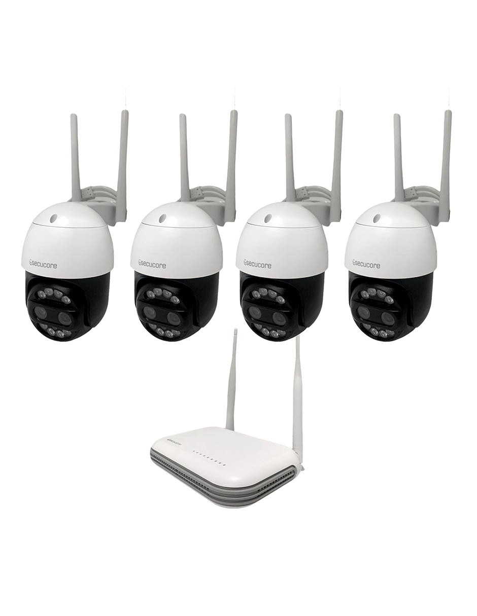 Kit 4 cámaras de seguridad inalámbrica 2K 360° con capacidad para grabar visión nocturna para interior y exterior Kit 4 cámaras de seguridad inalámbrica 2K 360° con capacidad para grabar visión nocturna para interior y exterior