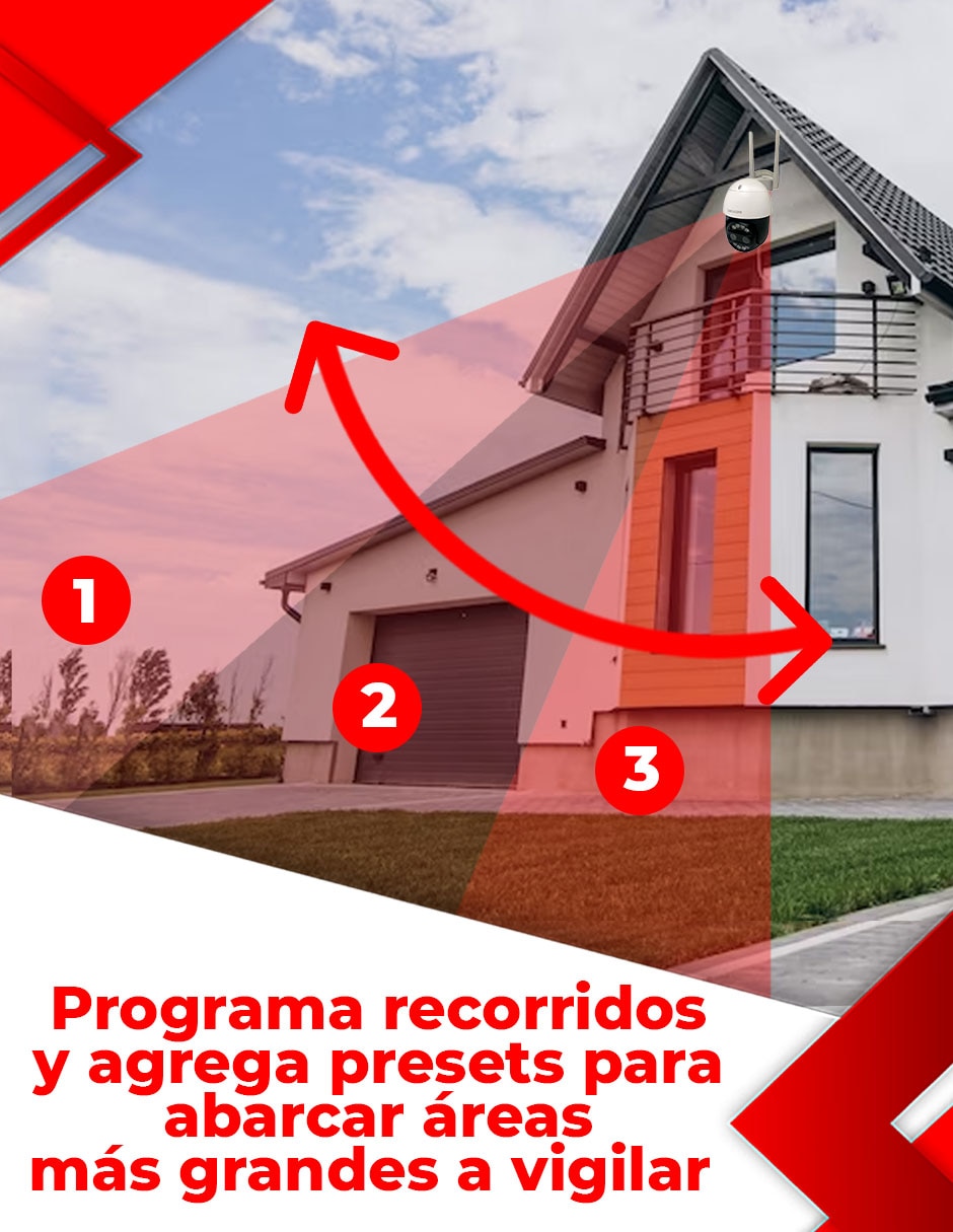 Kit 4 cámaras de seguridad inalámbrica 2K 360° con capacidad para grabar visión nocturna para interior y exterior 7