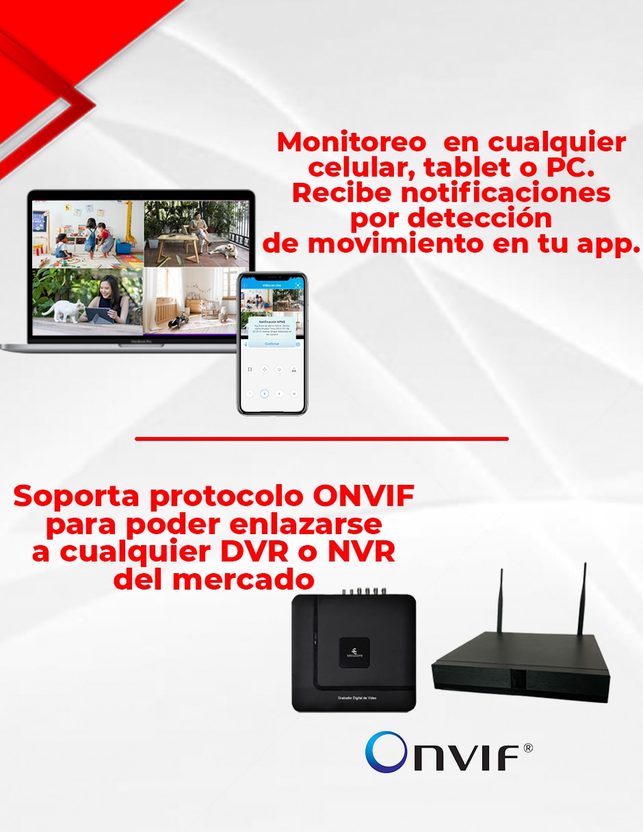 Kit 4 cámaras de seguridad inalámbrica 2K 360° con capacidad para grabar visión nocturna para interior y exterior 8