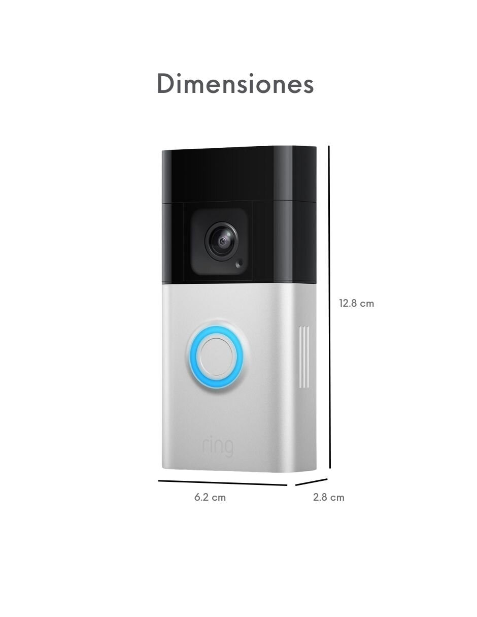 Cámara con timbre de seguridad modelo Battery Doorbell Pro inalámbrica HD 150° a 60° con capacidad para grabar visión nocturna para exterior 15