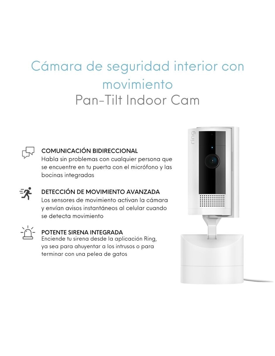 Cámara individual de seguridad modelo Pant Tilt Indoor Cam alámbrica HD 360° con capacidad para grabar visión nocturna para interior 8