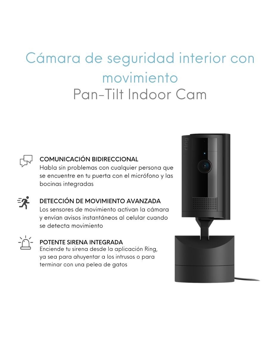 Cámara individual de seguridad modelo Pant Tilt Indoor Cam alámbrica HD 360° con capacidad para grabar visión nocturna para interior 4