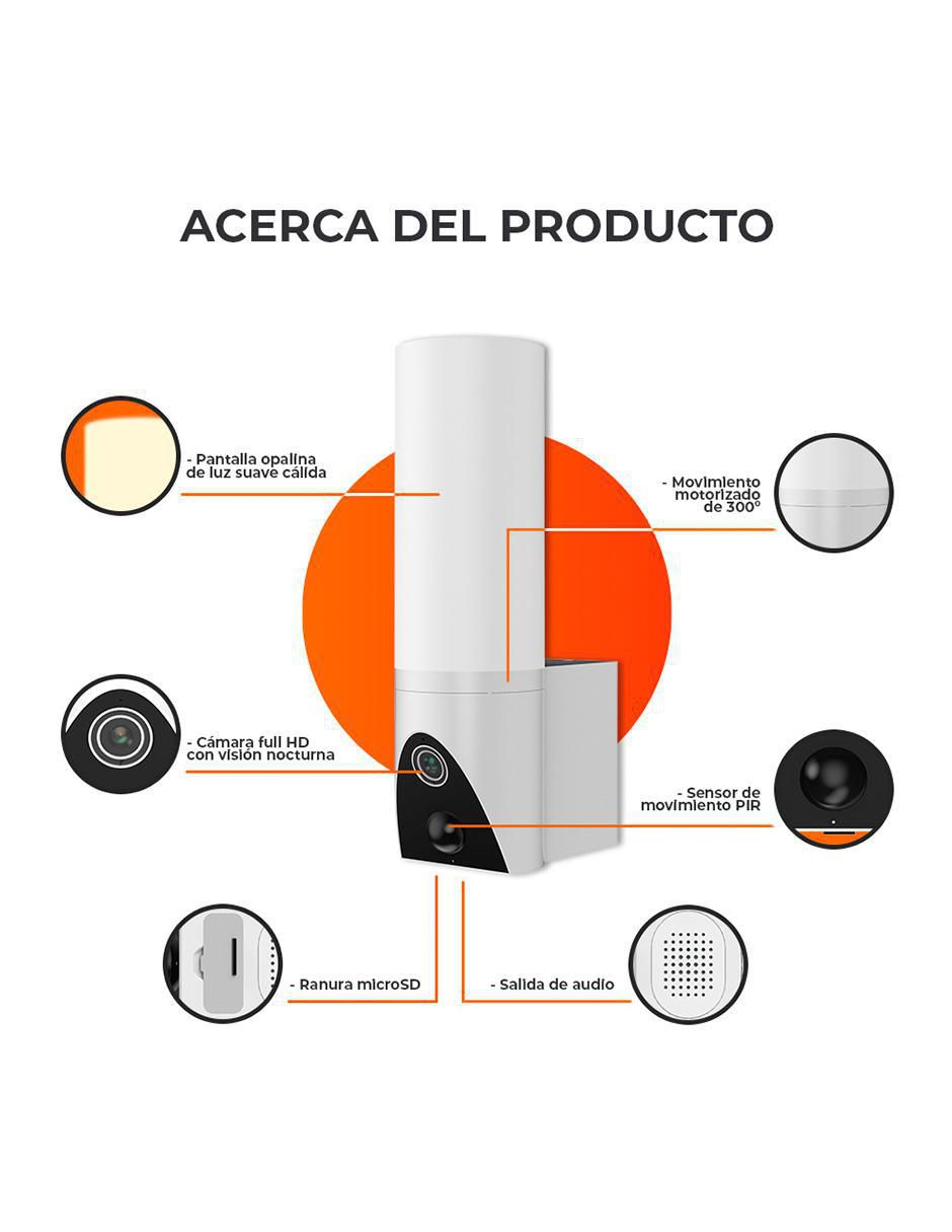 Cámara Wi-Fi de seguridad inalámbrica Full HD 350° con capacidad para grabar visión nocturna para exterior 3
