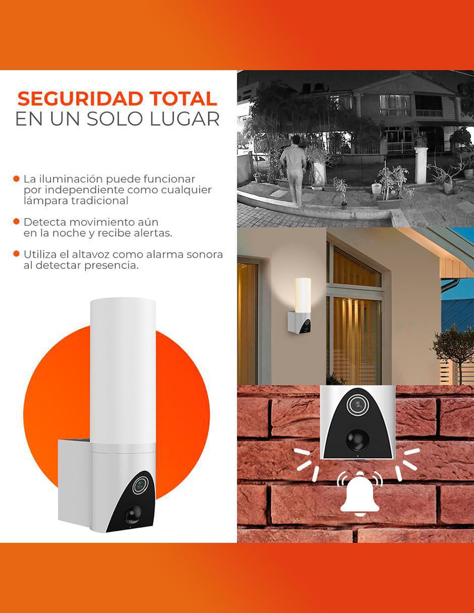 Cámara Wi-Fi de seguridad inalámbrica Full HD 350° con capacidad para grabar visión nocturna para exterior 4