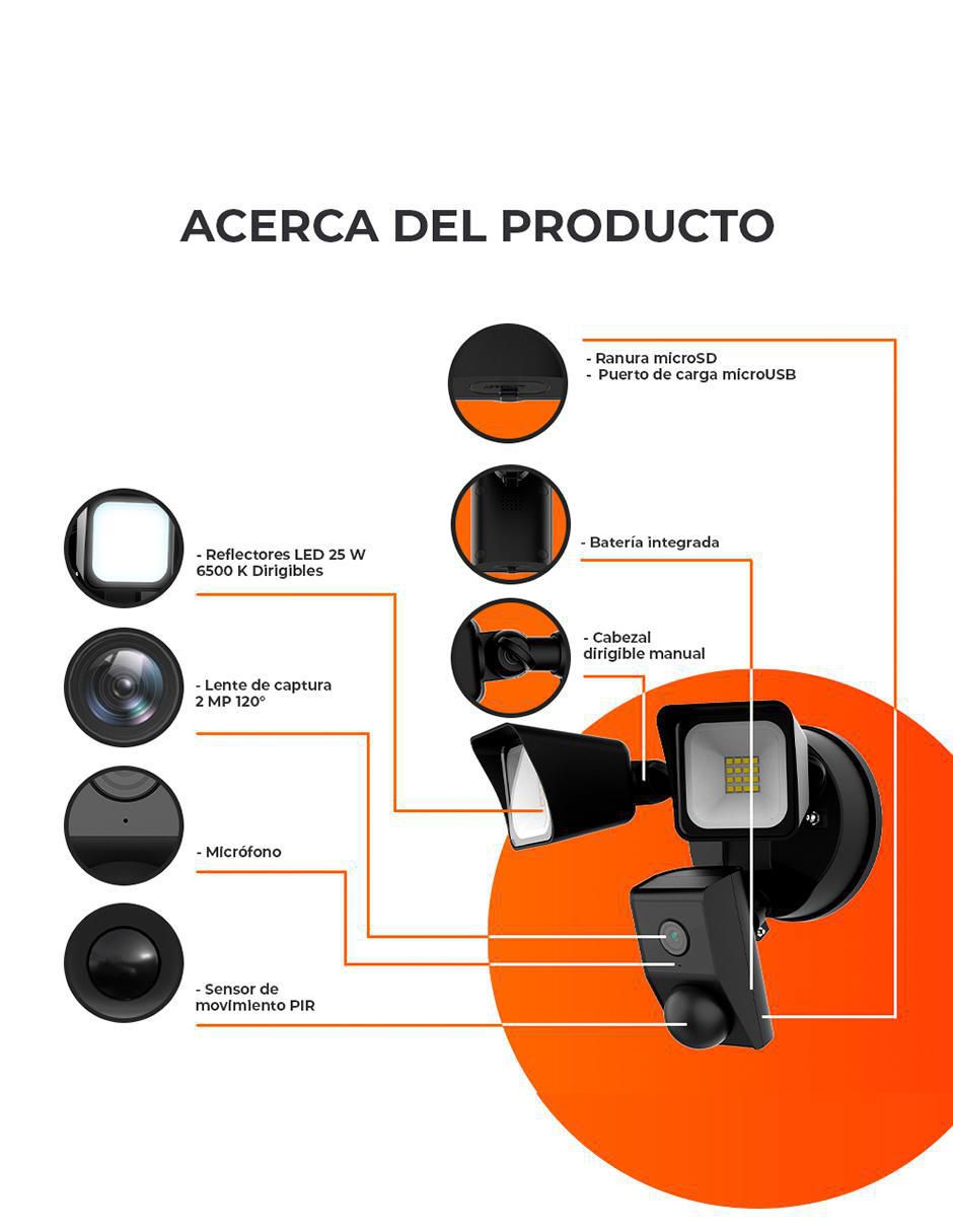 Cámara Wi-Fi de seguridad inalámbrica Full HD 120° con capacidad para grabar visión nocturna para interior y exterior 10