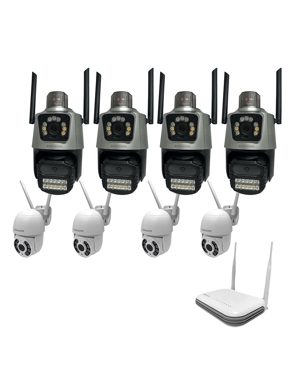 Kit 8 cámaras de seguridad inalámbrica 2K 350° con capacidad para grabar visión nocturna para interior y exterior Kit 8 cámaras de seguridad inalámbrica 2K 350° con capacidad para grabar visión nocturna para interior y exterior