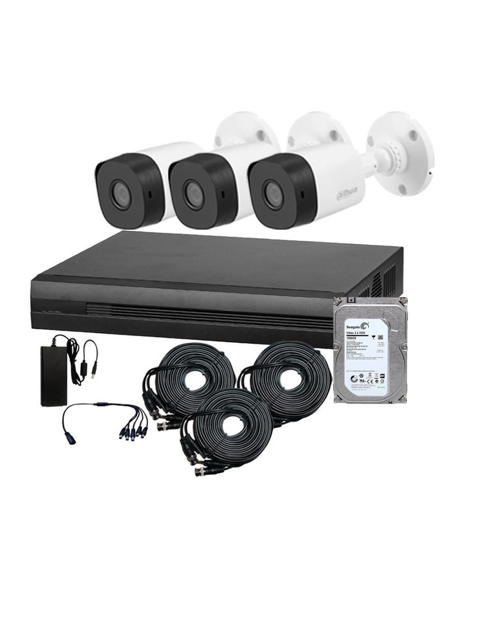 Kit 3 cámaras de seguridad alámbrica 2K 92° con capacidad para grabar visión nocturna para interior y exterior