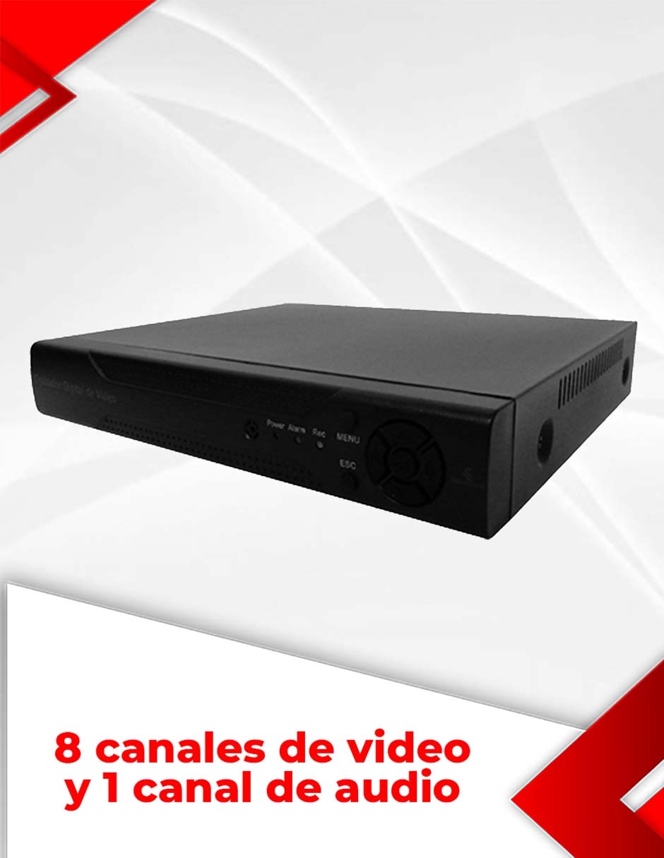 DVR 8 canales de seguridad alámbrica 4K/UHD con capacidad para grabar para interior 4