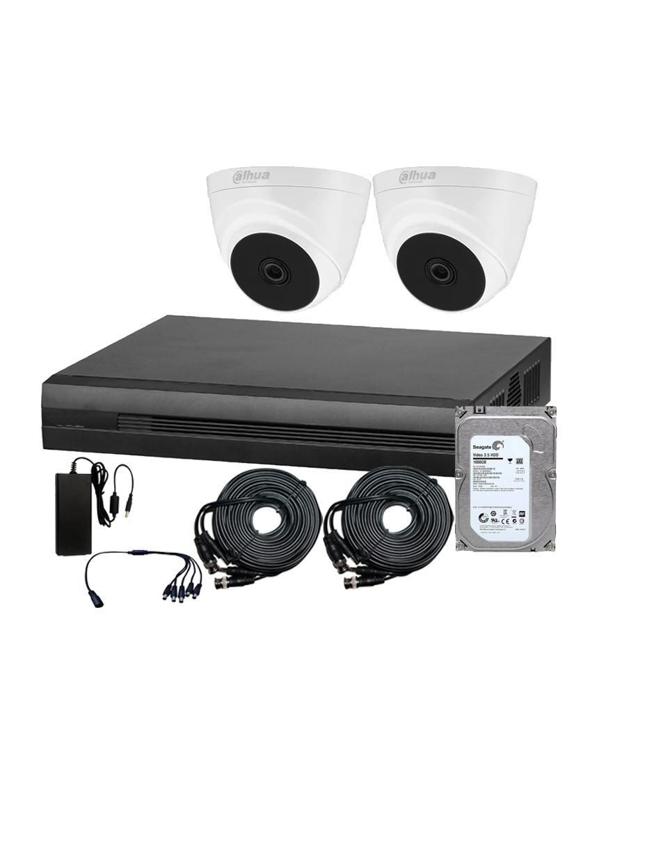 Kit 2 cámaras de seguridad alámbrica 2K 104° con capacidad para grabar visión nocturna para interior y exterior