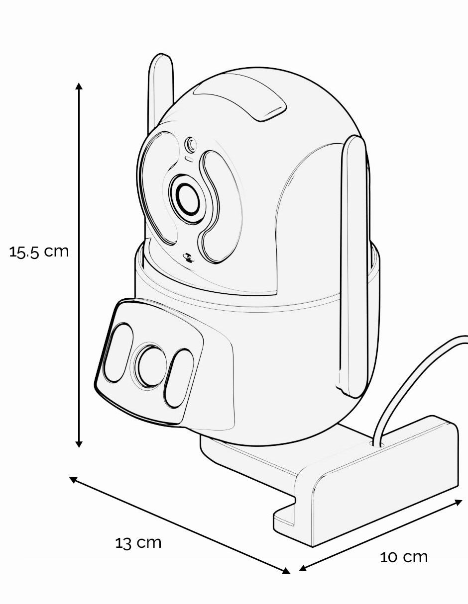 Cámara Wi-Fi de seguridad inalámbrica HD 30° a 90° con capacidad para grabar visión nocturna para interior y exterior 10