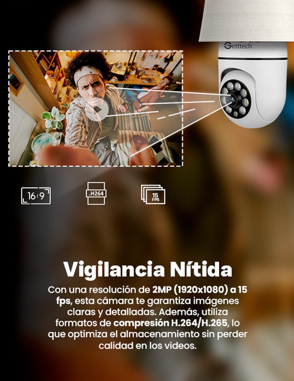 Cámara Wi-Fi de seguridad inalámbrica Full HD 350° con capacidad para grabar visión nocturna para interior y exterior 8