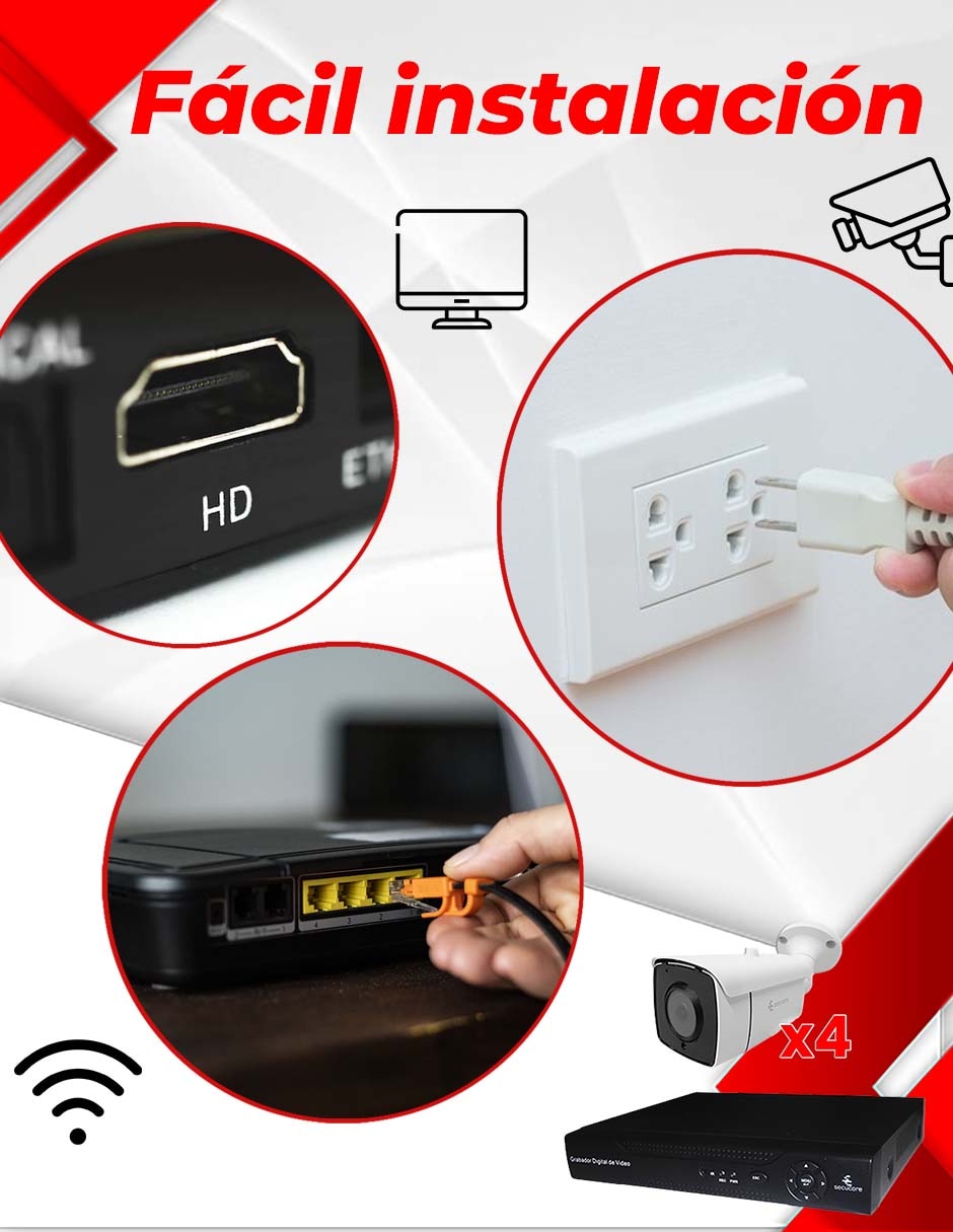 Kit 8 cámaras de seguridad inalámbrica 2K con capacidad para grabar para interior 8