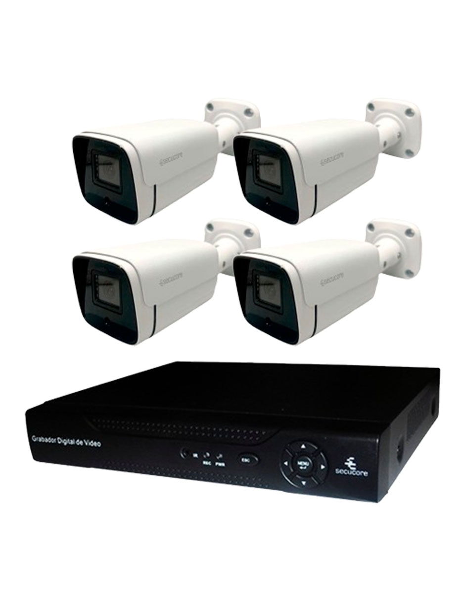 Kit 4 cámaras de seguridad alámbrica 2K con capacidad para grabar visión nocturna para interior