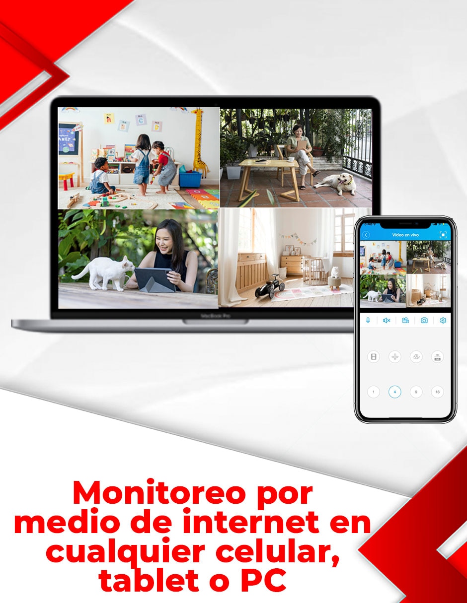 Kit 8 cámaras de seguridad inalámbrica 2K con capacidad para grabar para interior