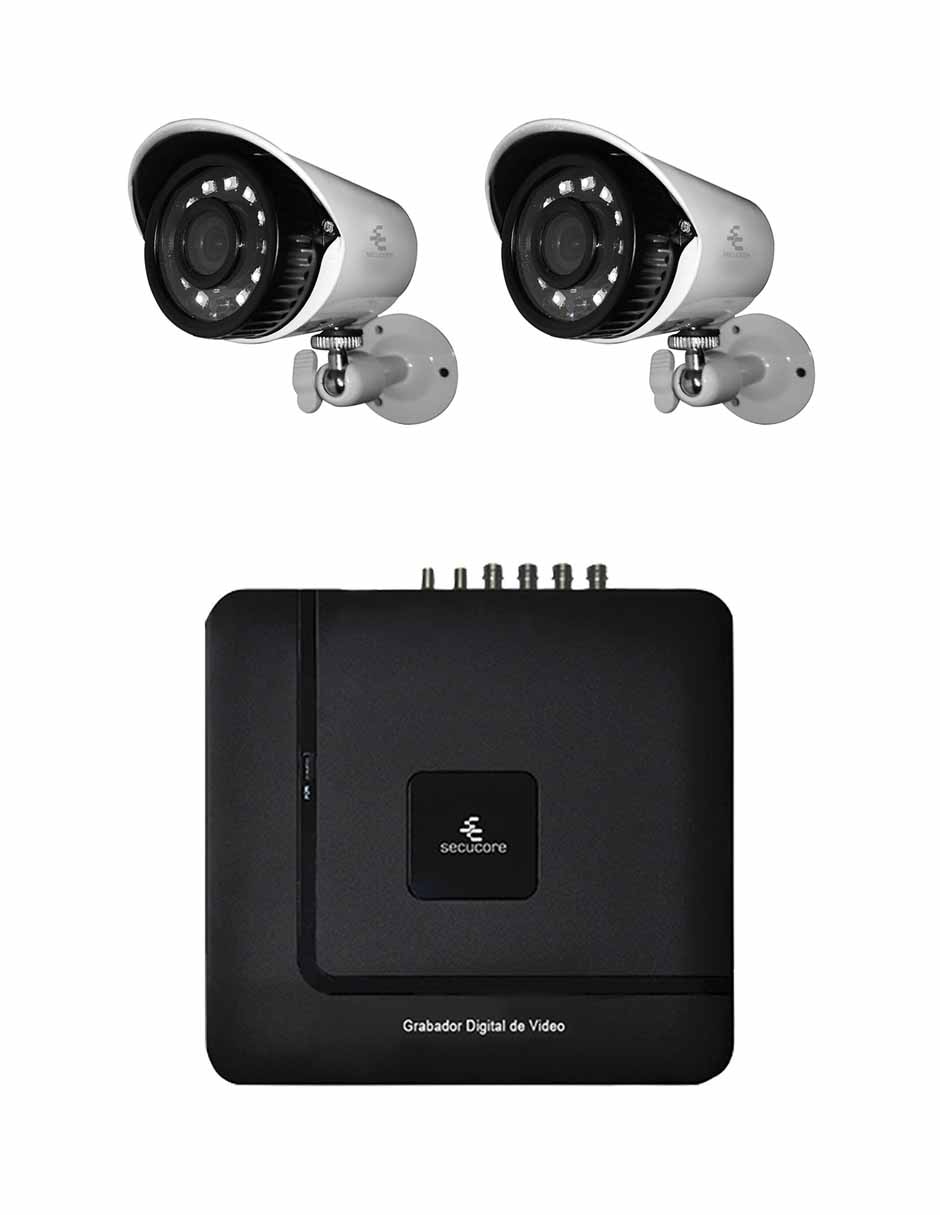 Kit 2 cámaras de seguridad alámbrica Full HD con capacidad para grabar visión nocturna para interior