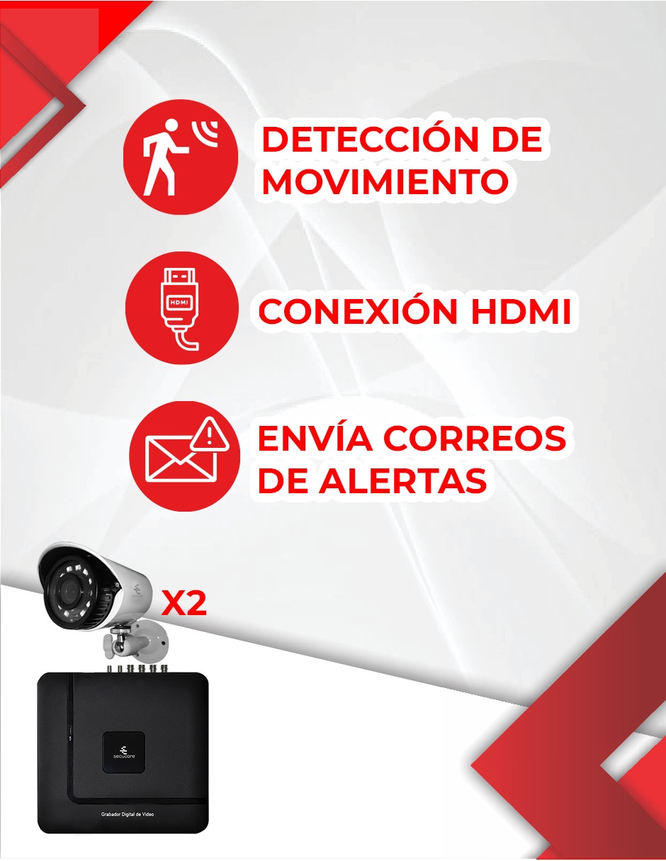 Kit 2 cámaras de seguridad alámbrica Full HD con capacidad para grabar visión nocturna para interior 3