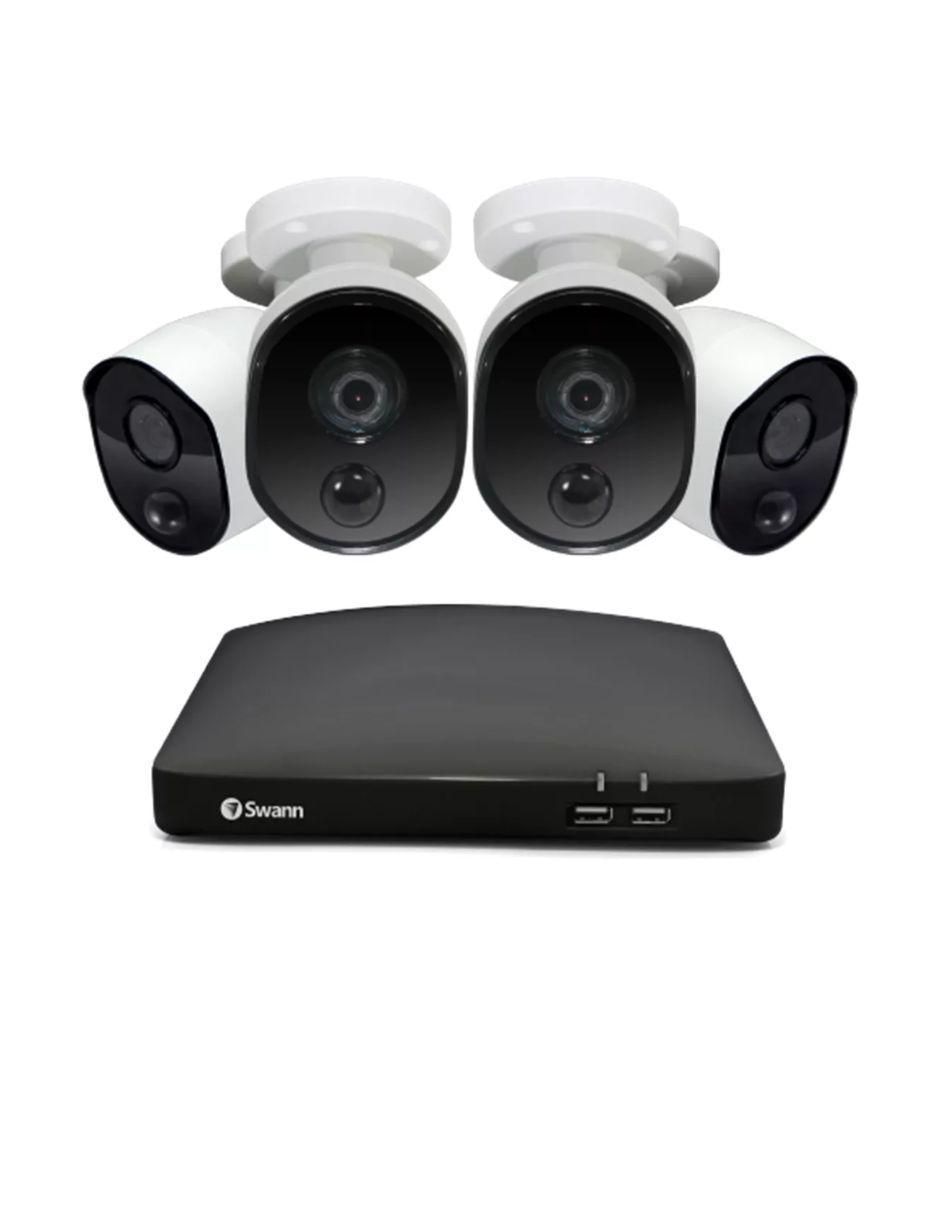 Kit 4 cámaras de seguridad alámbrica Full HD 90° con capacidad para grabar visión nocturna para exterior Kit 4 cámaras de seguridad alámbrica Full HD 90° con capacidad para grabar visión nocturna para exterior