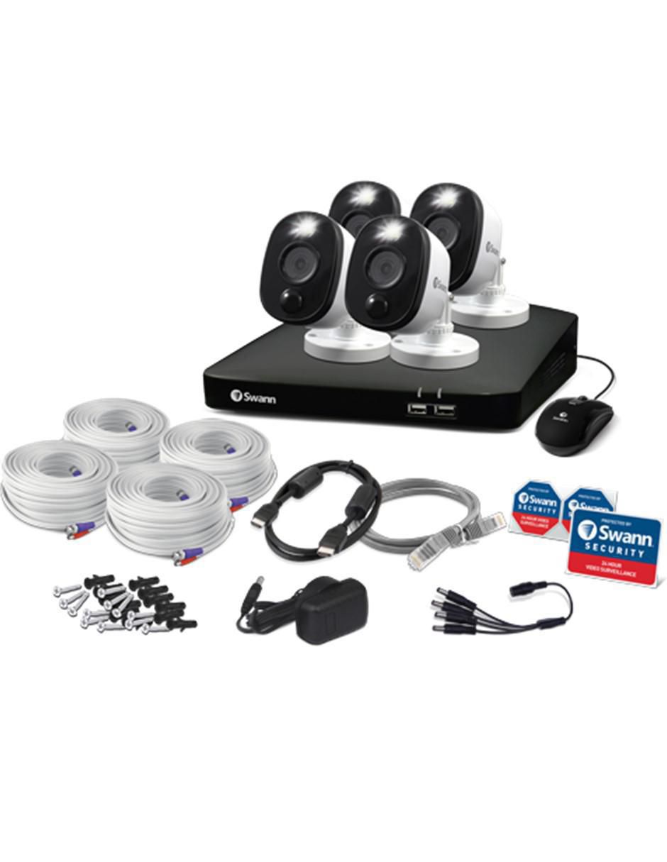 Kit 4 cámaras de seguridad alámbrica Full HD 90° con capacidad para grabar visión nocturna para interior y exterior 2