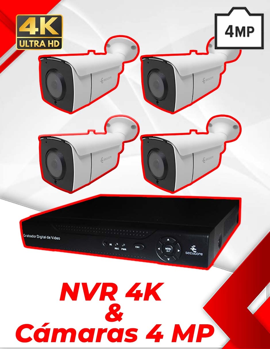 Kit 4 cámaras de seguridad alámbrica 2K con capacidad para grabar para interior 6